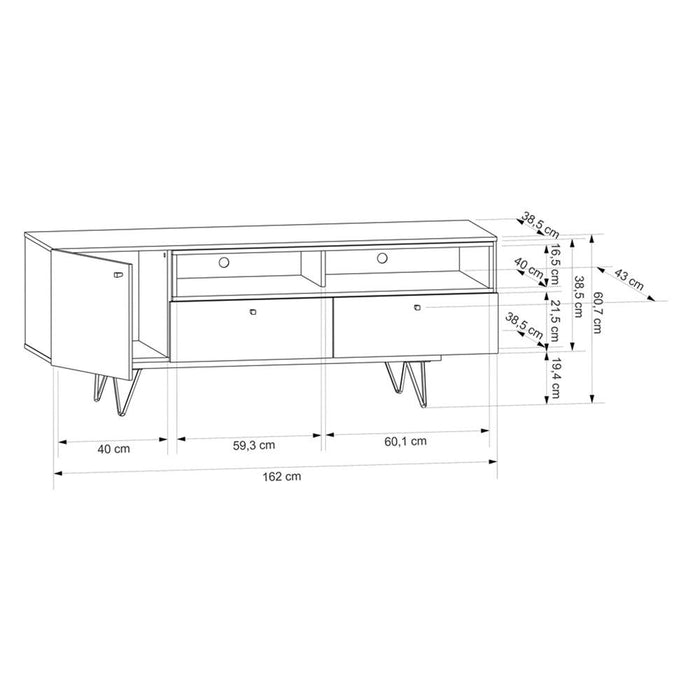 Rack de TV Modena Metal Alaska