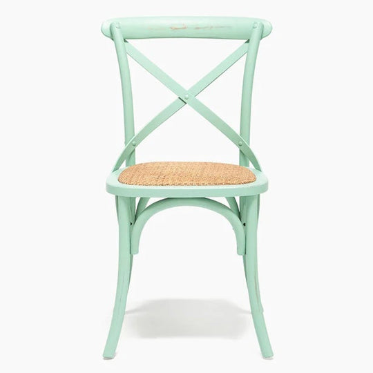 Silla Retro Crossback Verde Agua
