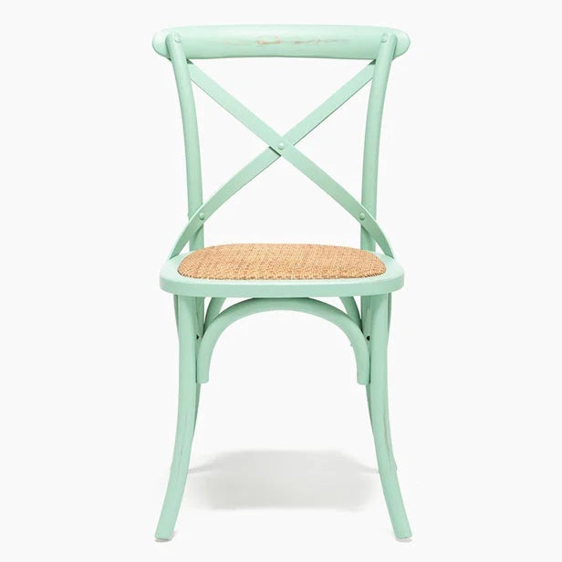 Silla Retro Crossback Verde Agua
