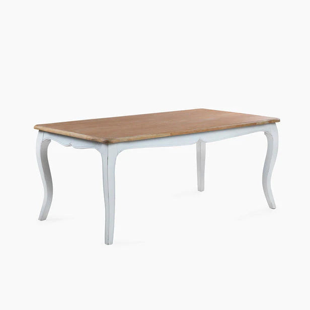 Mesa comedor Vittoria rectangular blanca 135 cm + 6 sillas PP Crossback blancas