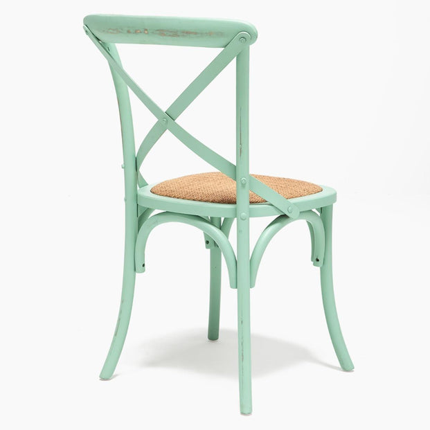 Silla Retro Crossback Verde Agua