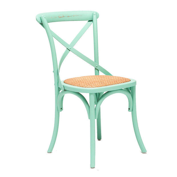 Silla Retro Crossback Verde Agua