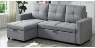 Seccional bilateral sofá cama Praga gris