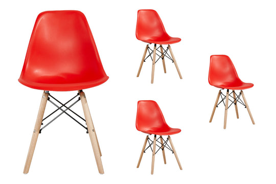 Kit 4 sillas Badem rojas