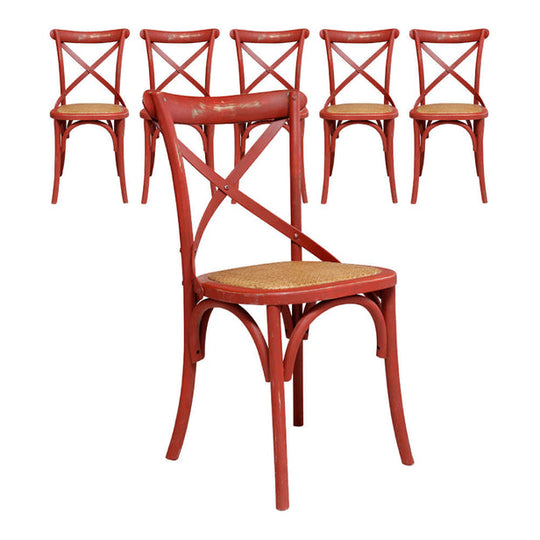 Kit 6 sillas Retro rojas