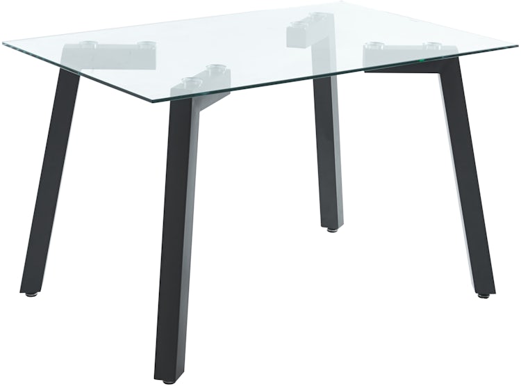 Juego comedor mesa Jockey negro + 4 sillas Cross negro/canela