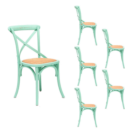 Kit 6 sillas Retro verde agua