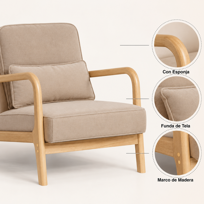 Sillón Lounge Askja - Beige Claro