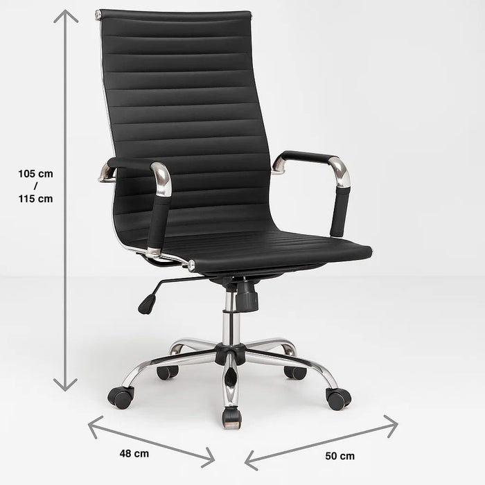 Silla Ejecutiva Luxor Cuero Sintético - Negro
