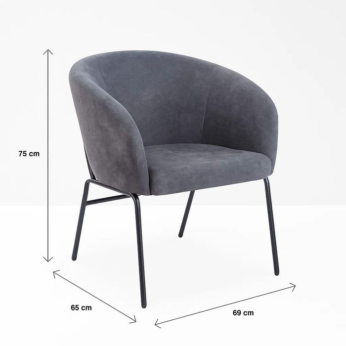 Sillón Arko de Terciopelo - Gris