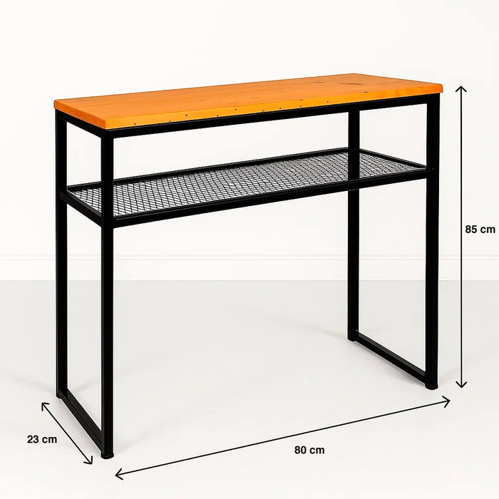Arrimo Estilo Industrial con Repisa Metálica y Cubierta de Madera