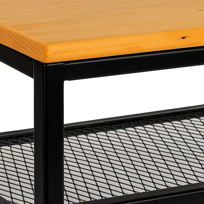 Arrimo Estilo Industrial con Repisa Metálica y Cubierta de Madera