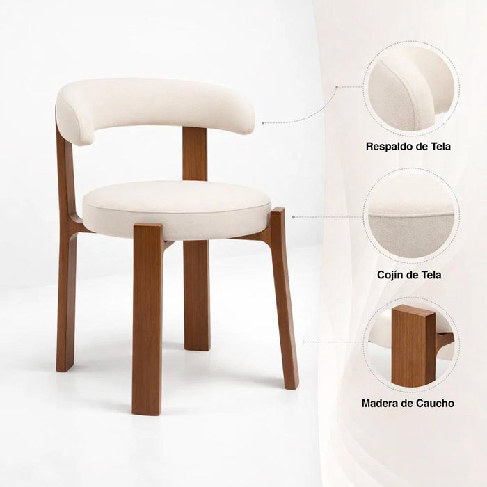 Pack de 2 Sillas Sitiales Hima Respaldo Curvo -  Blanca