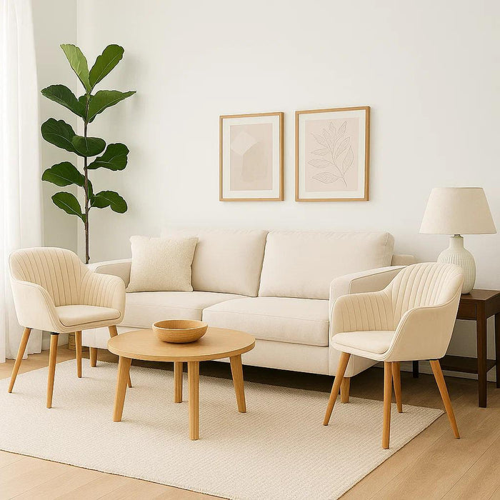 Pack de 2 Butacas Sitiales Poltronas Diamante Terciopelo - Beige