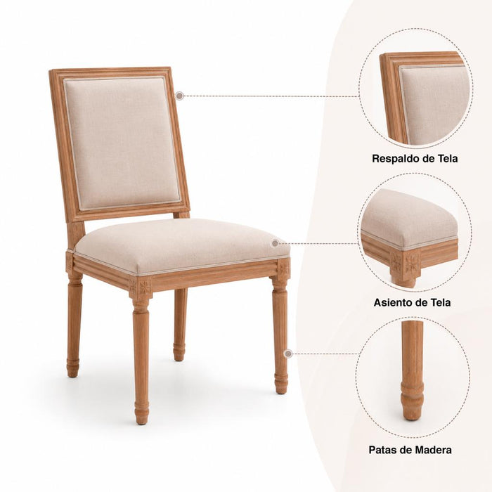 Pack de 2 Sillas de comedor Mazga 58x52x98