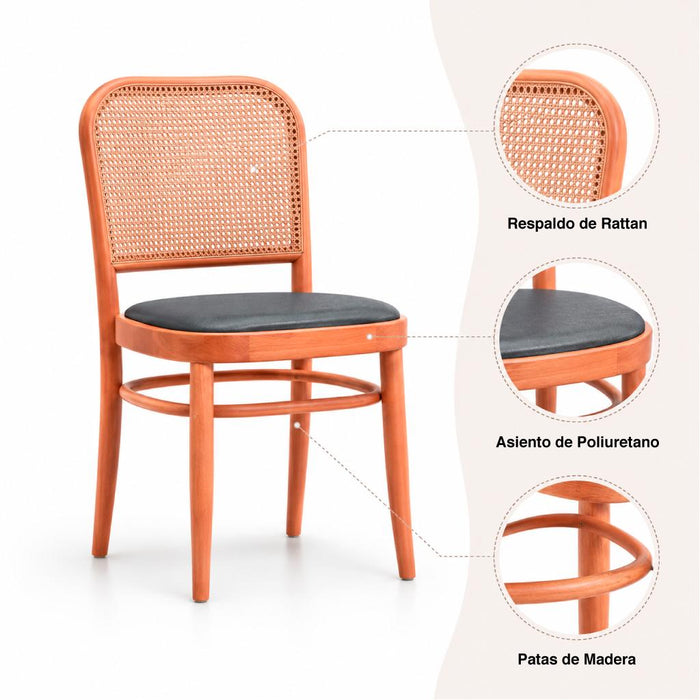 Silla de comedor Madera Hono 44X48x86