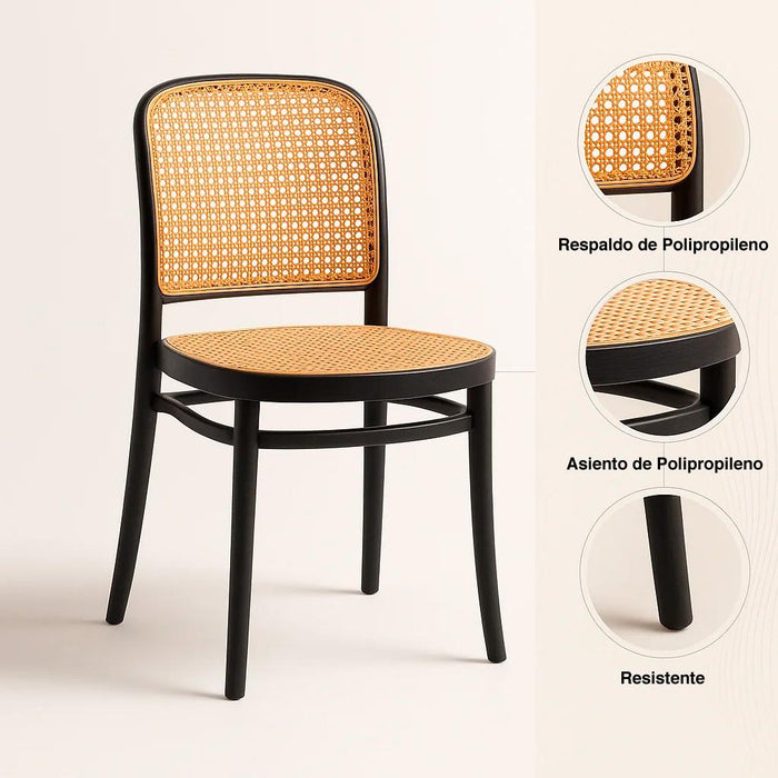 Silla Lombardía de Polipropileno - Negra