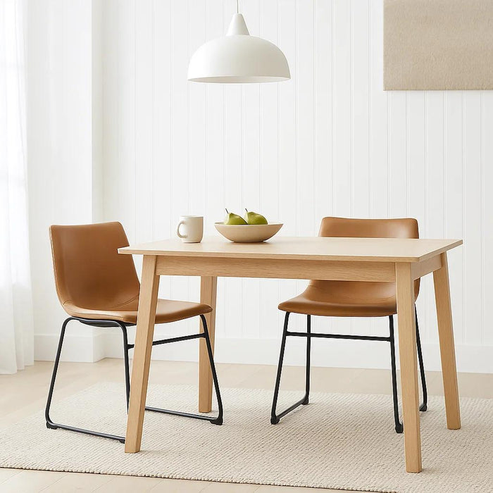 Pack de 2 Sillas Burgos de Comedor o Living de Cuero Sintético y Metal Industrial