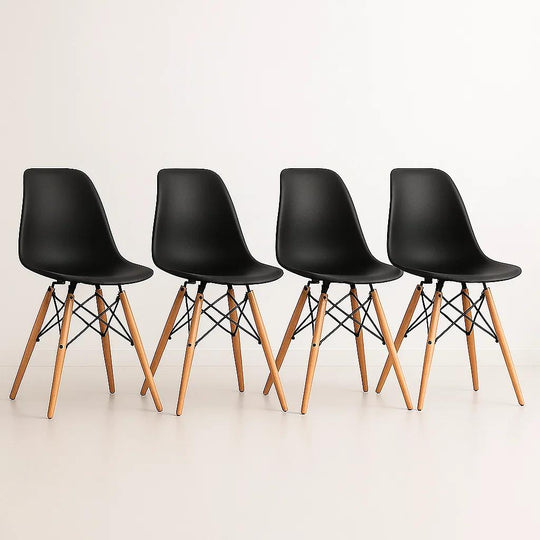 Pack de 4 Sillas Eames Negra