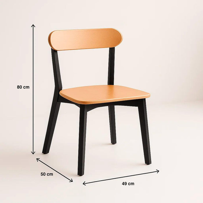 Pack de 2 Sillas Fresno de Madera - Negra