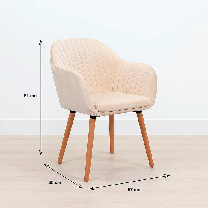 Pack de 2 Butacas Sitiales Poltronas Diamante Terciopelo - Beige