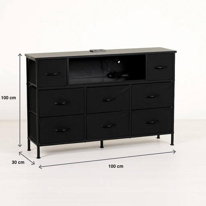 Mueble Organizador LED Xtreme Multimedia con Estación de Carga Integrada - Negro