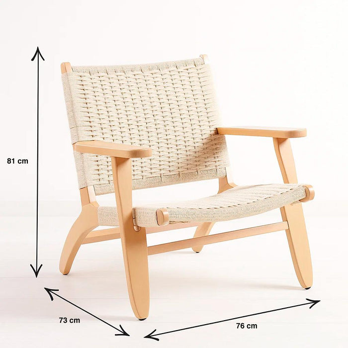 Butaca Sitial Danesa Wegner - Madera Hilo de Cuerda