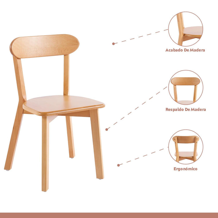 Comedor de Vidrio Cross 140x90cm + 6 Sillas Fresno de Madera