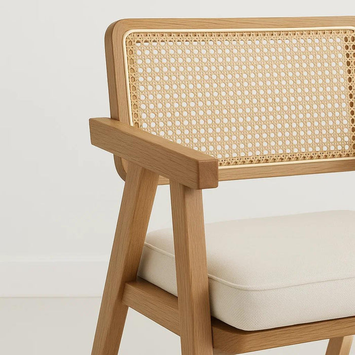Pack de 2 Sitiales Acolchado Chandigarh Butaca Rattan - Madera