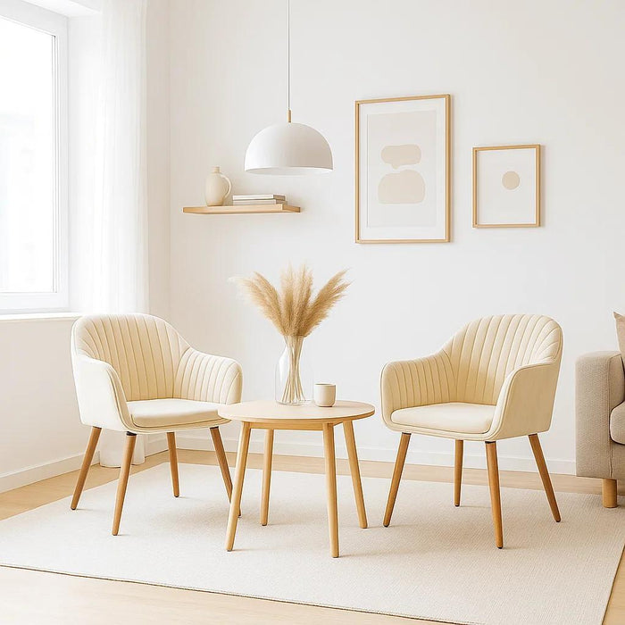 Pack de 2 Butacas Sitiales Poltronas Diamante Terciopelo - Beige