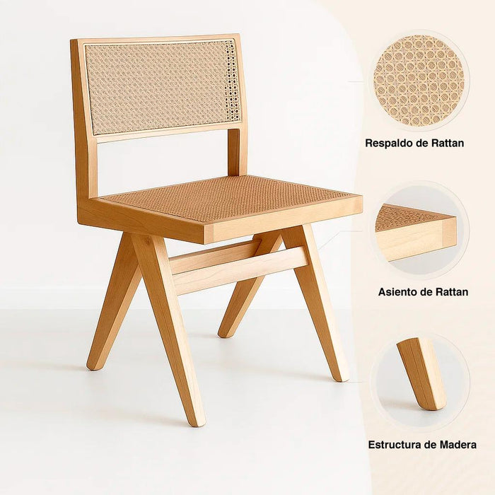 Pack de 2 Sillas Savia de Rattan - Natural