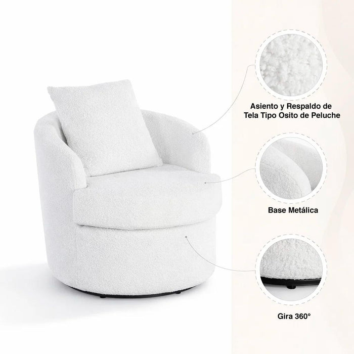 Sillón Giratorio Teddy Comfort 360°