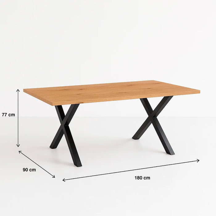Mesa industrial Color Madera y Metal Cross 180x90