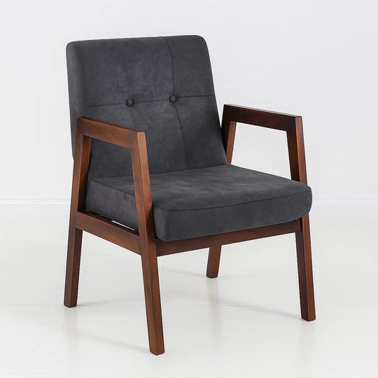 Sillón Marlow de Terciopelo - Gris Oscuro