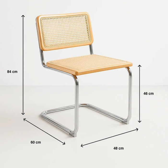 Pack de 2 Sillas Breuer Madera y Rattan - Madera