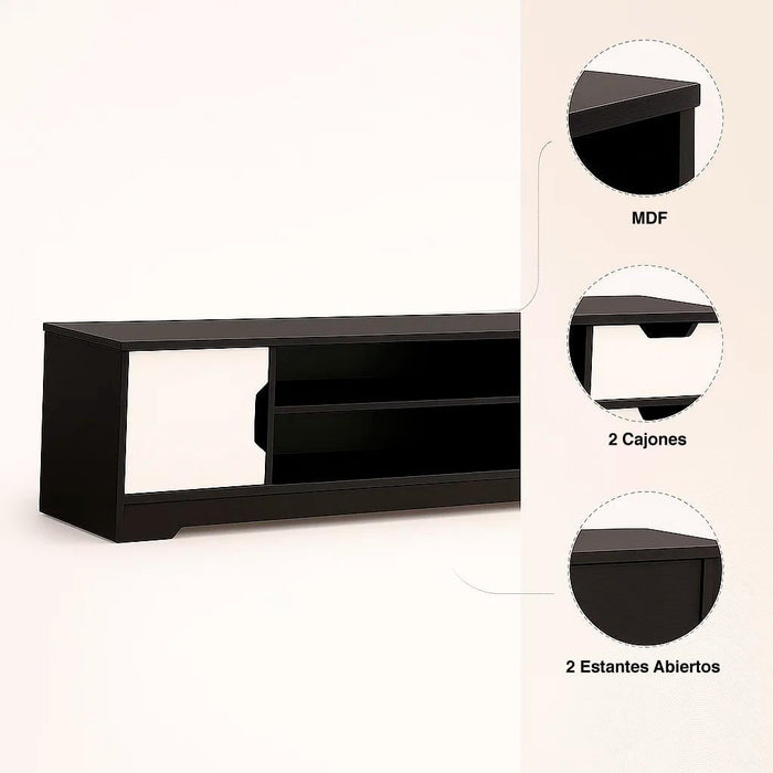 Rack de TV o Buffet con Cajones Night Black