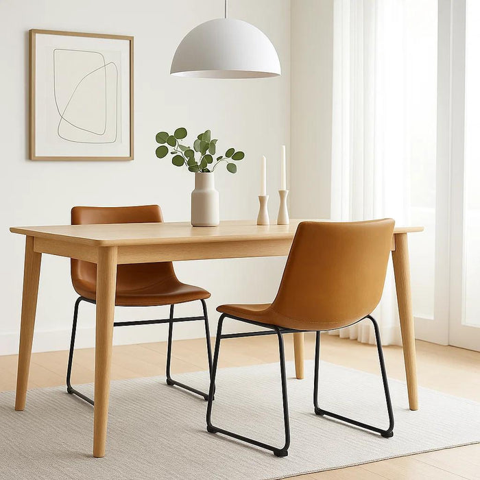 Pack de 2 Sillas Burgos de Comedor o Living de Cuero Sintético y Metal Industrial