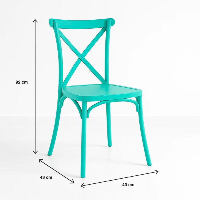 Silla Crossback Danubio de Terraza Exterior o Comedor - Menta