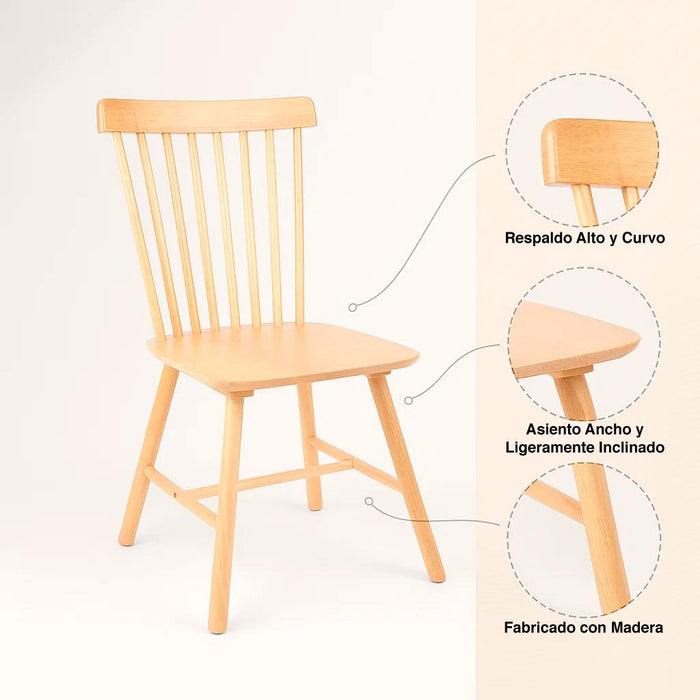 Pack de 2 Sillas Windsor Madera - Natural