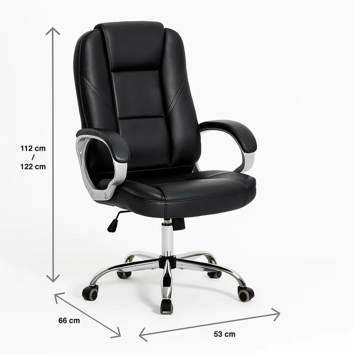 Silla de Oficina Ejecutiva Magnus Cuero Sintético - Negro
