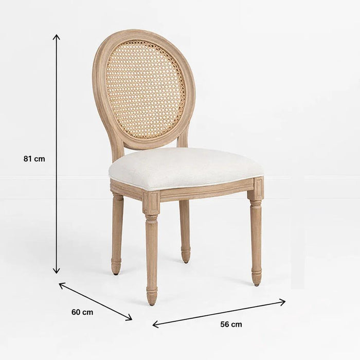 Pack de 2 Sillas de Comedor Madera Acolchada Luis XV