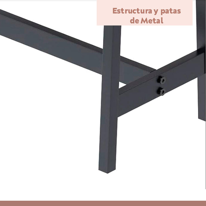 Comedor industrial con repisas y banquetas