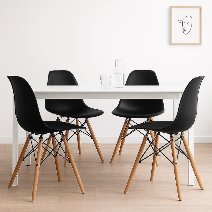 Pack de 4 Sillas Eames Negra