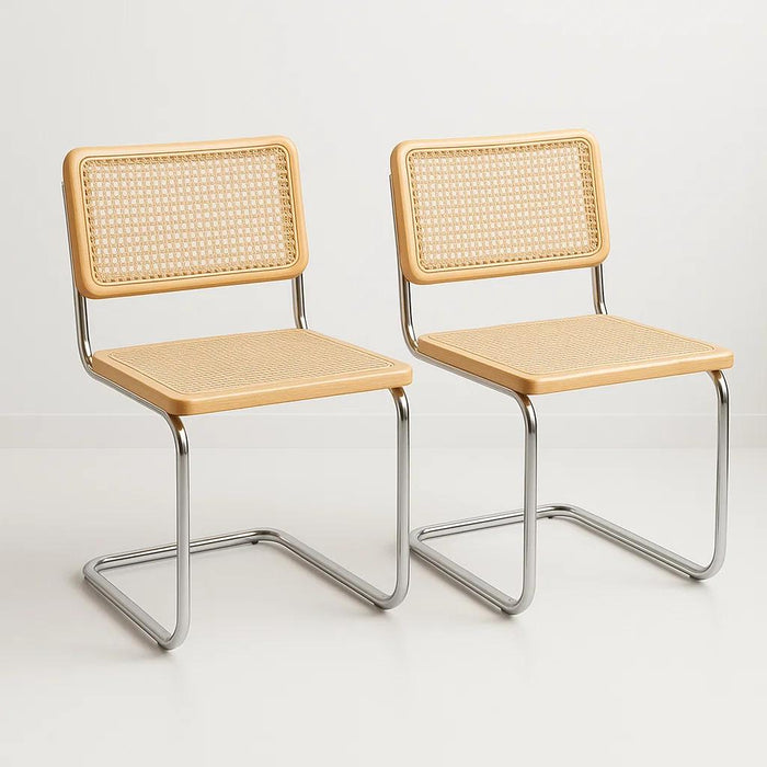Pack de 2 Sillas Breuer Madera y Rattan - Madera