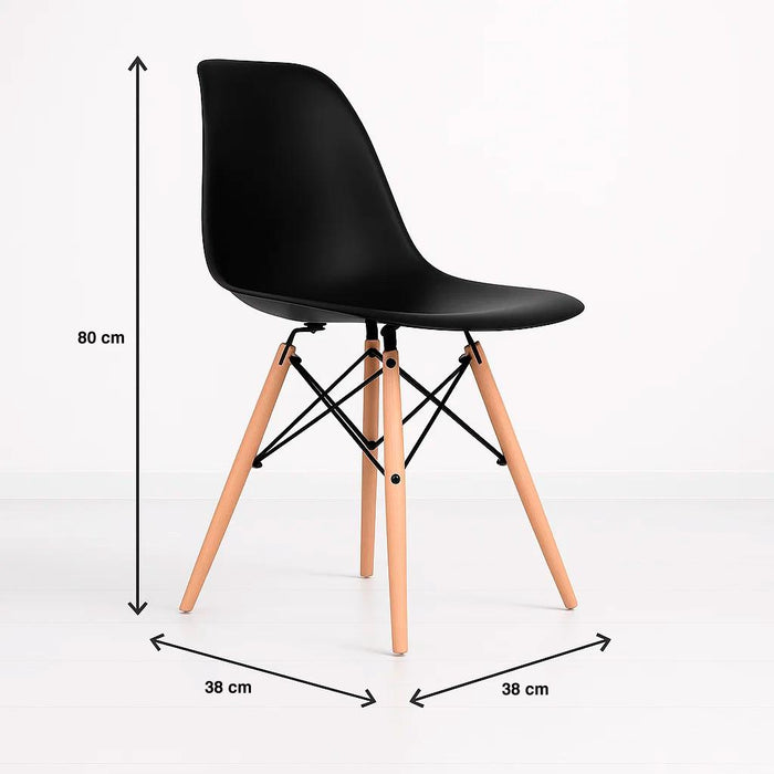 Pack de 4 Sillas Eames Negra
