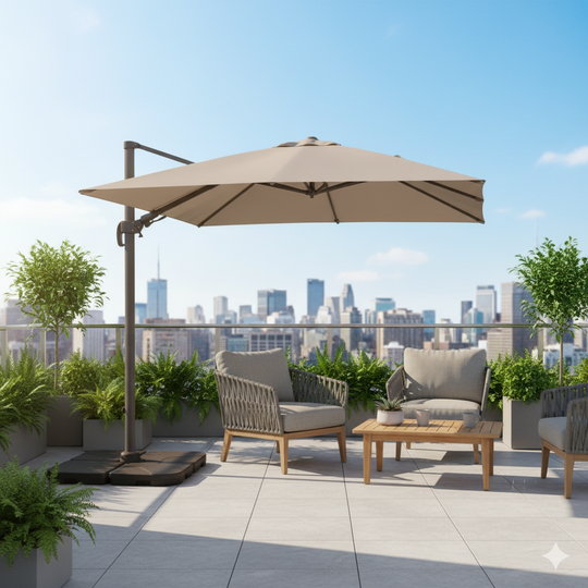 Quitasol Roma 3.00x3.00 mt taupe