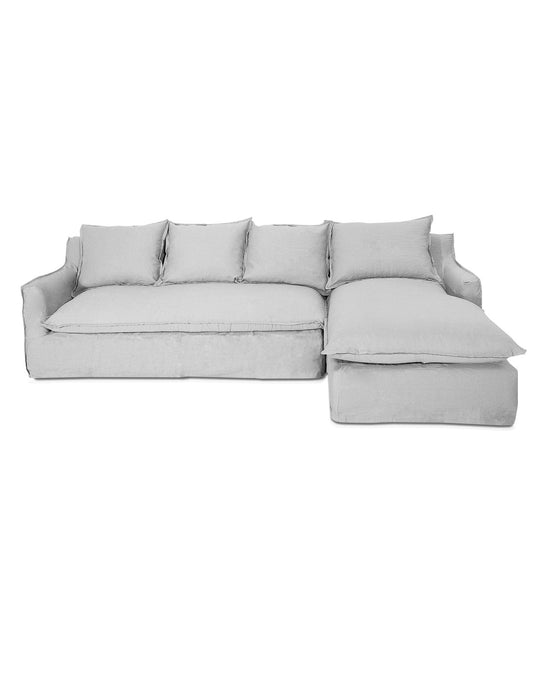 Seccional derecho Fontana lino gris claro