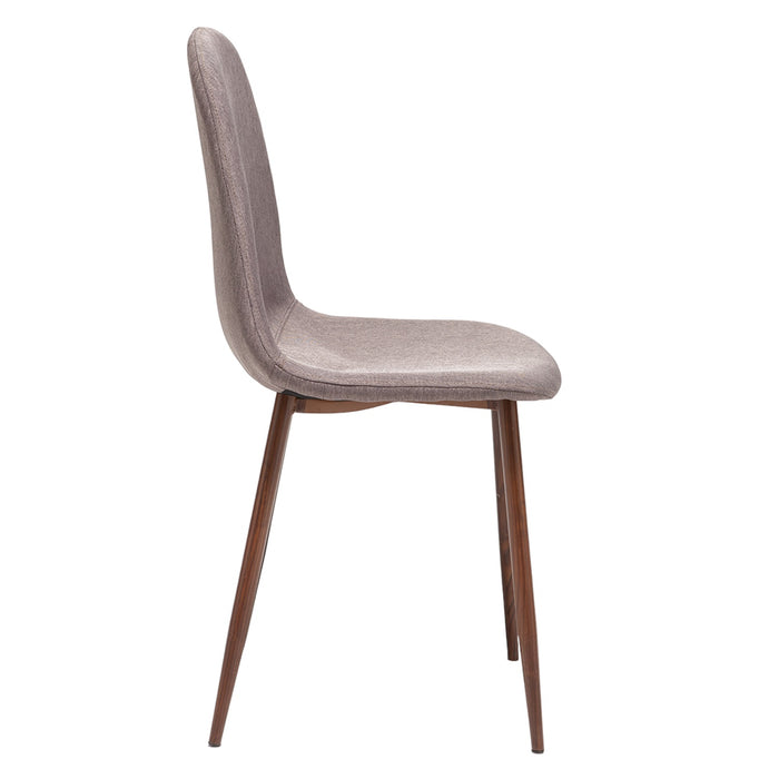 Mesa comedor Cross rectangular nogal 145 cm + 6 sillas Cross canela/nogal