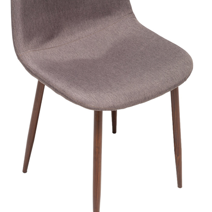 Mesa comedor Cross rectangular nogal 145 cm + 6 sillas Cross canela/nogal