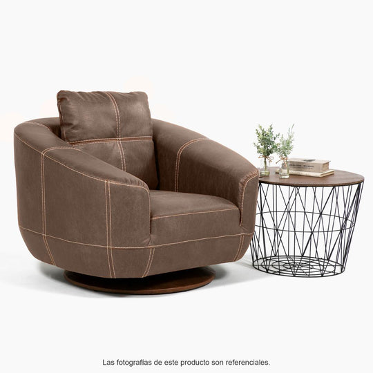 Sofá 1 cuerpo Stella café